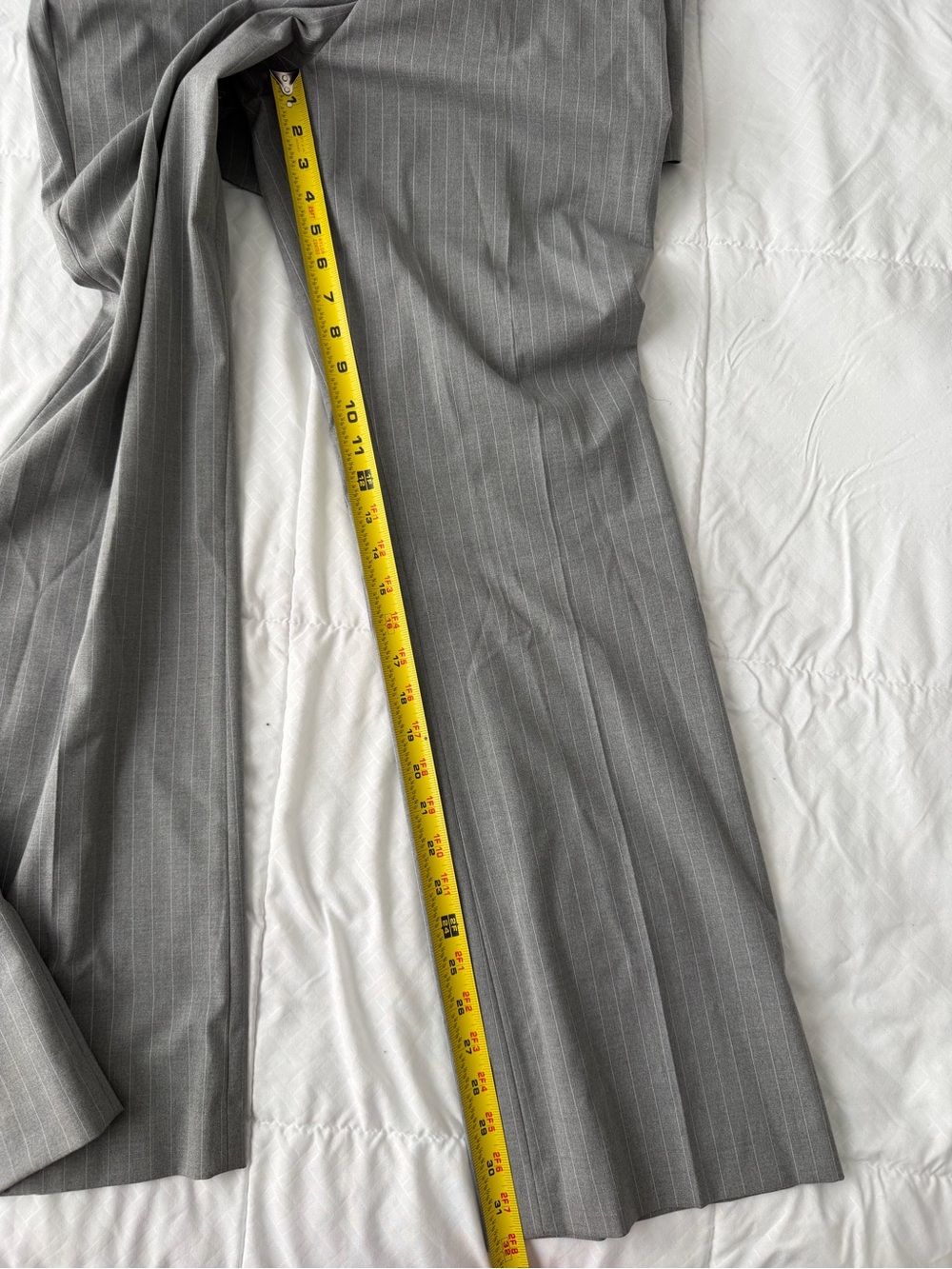 Calvin Klein Pinstripe Vest & Trouser Pantsuit Set Women’s 10 Gray Business Work - Picture 7 of 16